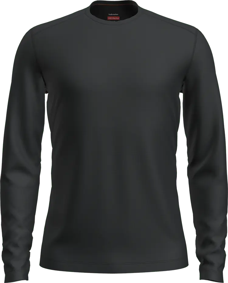 Icebreaker Mens 260 Tech LS Crewe Black