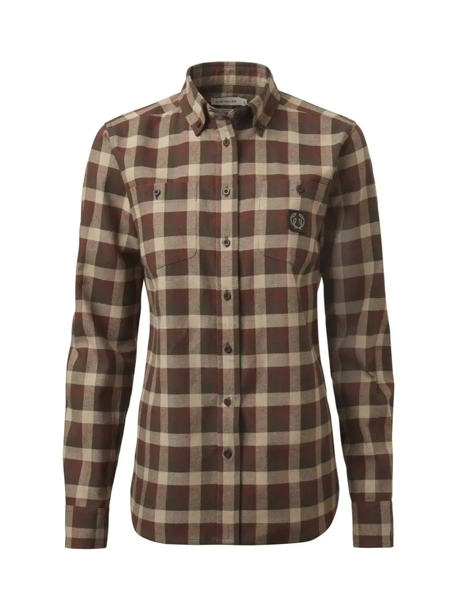 Chevalier Heron Flannel Shirt Women Holly Green Checked