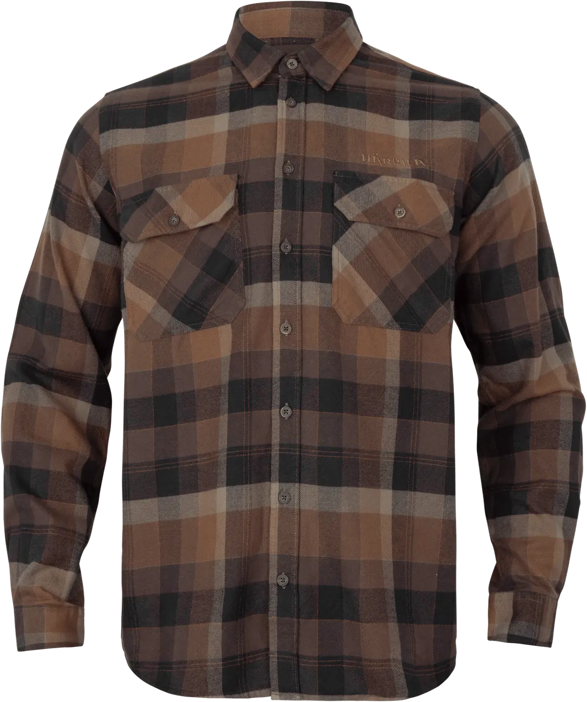 Härkila Men's Asmund Longsleeve Shirt Rust Brown Check