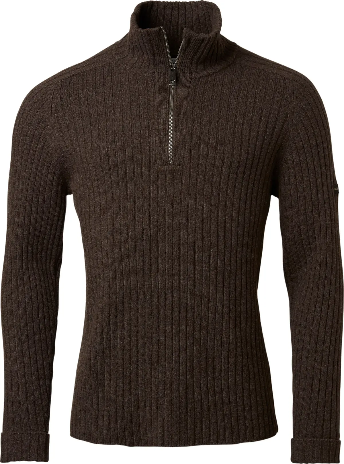 Chevalier Men's Antony Half Zip Wool Pullover Antler Brown