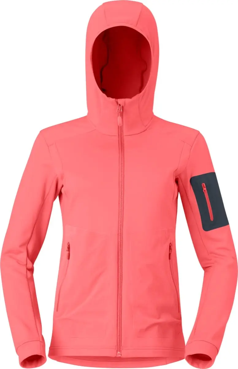 Norrøna Women's Falketind Warm Stretch Hood Calypso Coral/beluga