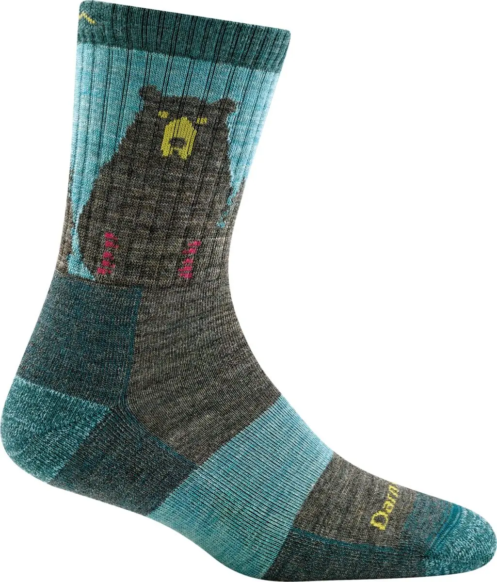 Darn Tough Women's Bear Town Micro Crew Light Cushion Aqua