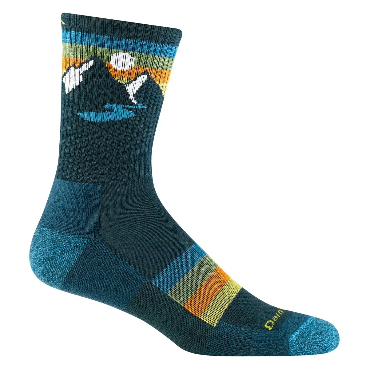 Darn Tough Sunset Ridge Micro Crew Lightweight With Cushion Lightgreen-Stormgray-Lightgray