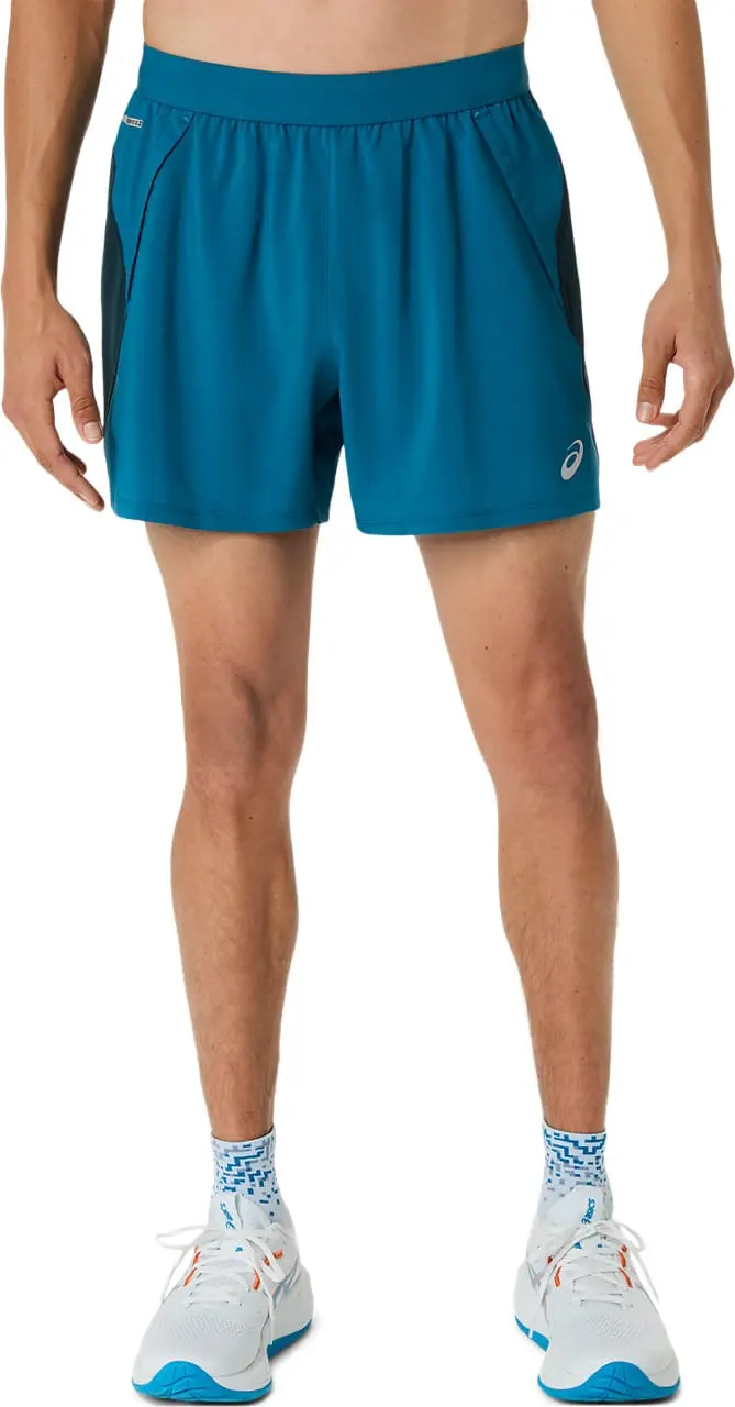 Asics Men's Road 5in Short Tranquil Teal/Dark Teal/Yamabuki