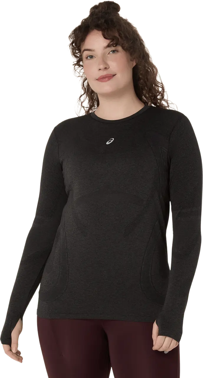 Asics Women's Road Seamless Long Sleeve Top Performance Black/Graphite Grey