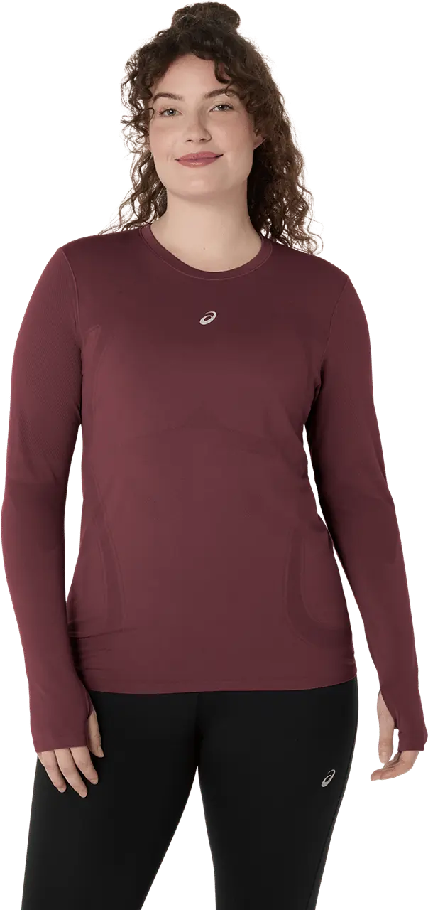 Asics Women's Road Seamless Long Sleeve Top Dark Currant/Port Royal