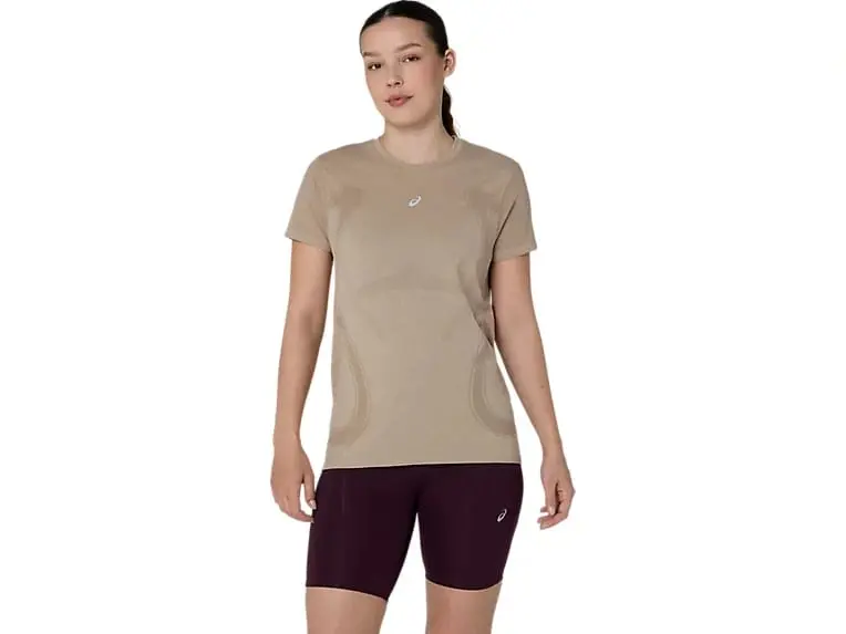 Asics Women's Road Seamless Short Sleeve Top Greige