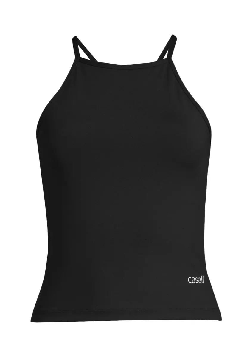 Casall Built-In-Bra Halterneck Tank Black