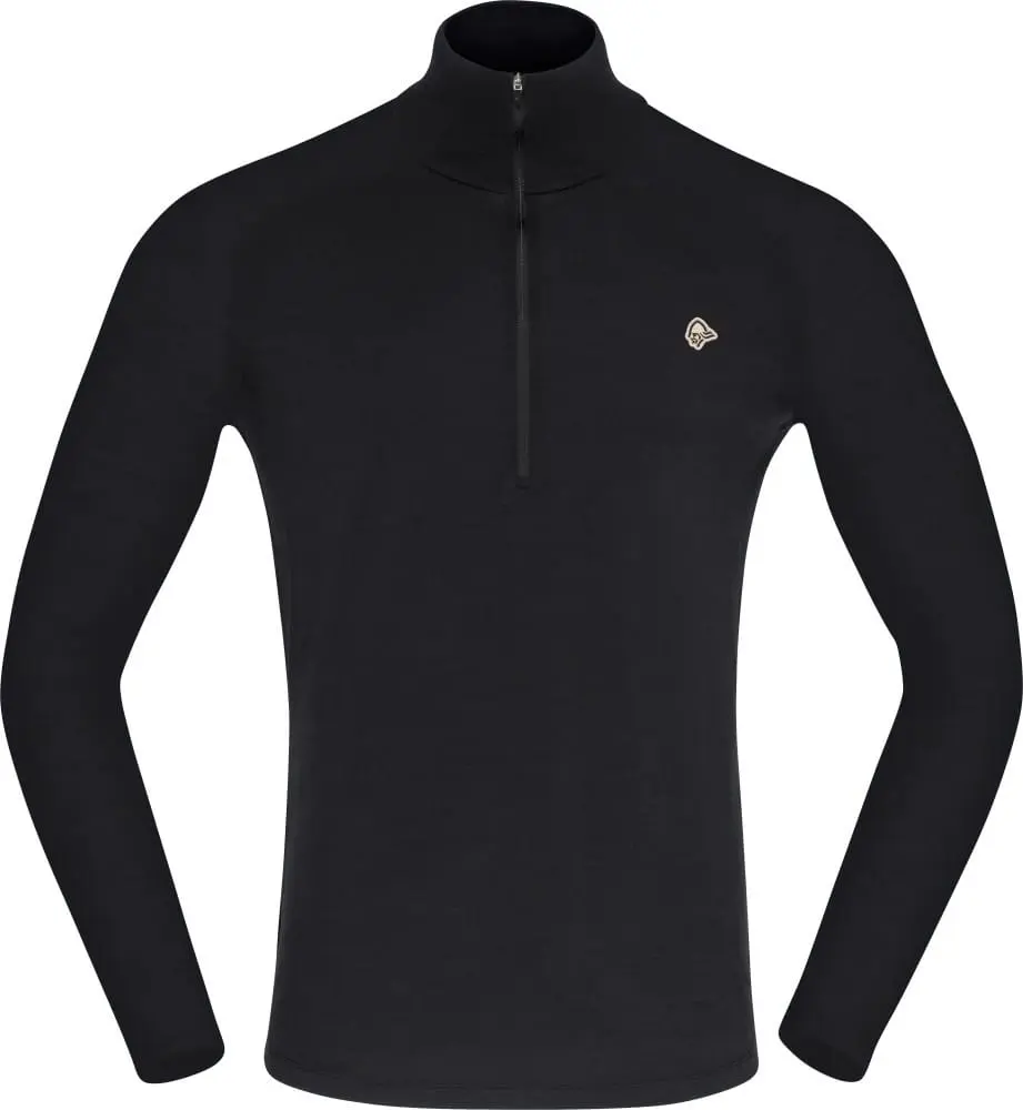 Norrøna Men's Femund PureUll Zip Neck Caviar Black