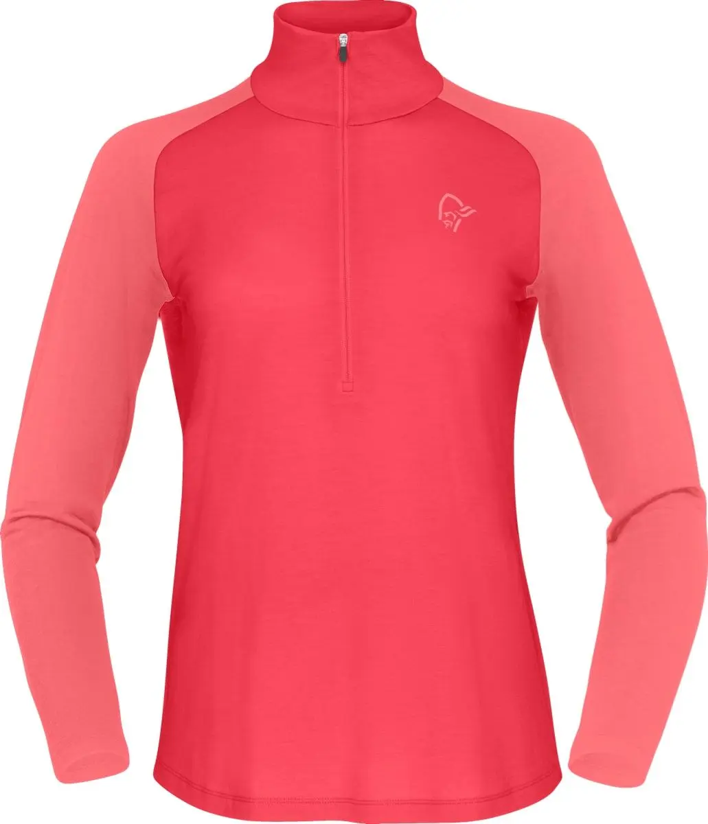 Norrøna Women's Femund PureUll Zip Neck Watermelon
