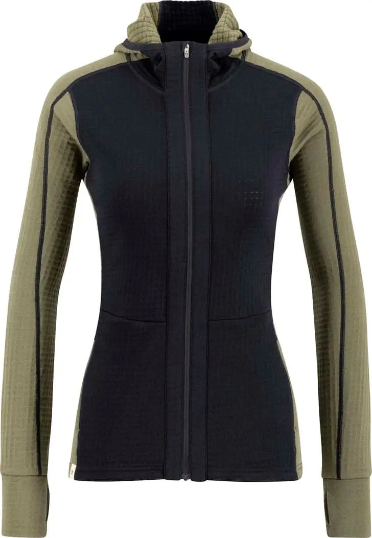 Ulvang Women's Peak Field Hooded Full Zip Midlayer Bungee Grey/Navy Blue