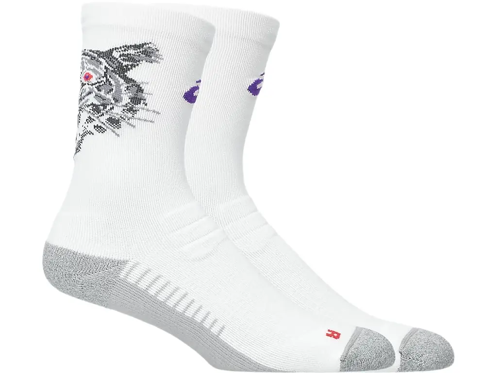 Asics Performance Run Sock Crew Brilliant White/flash Red/edo Purple