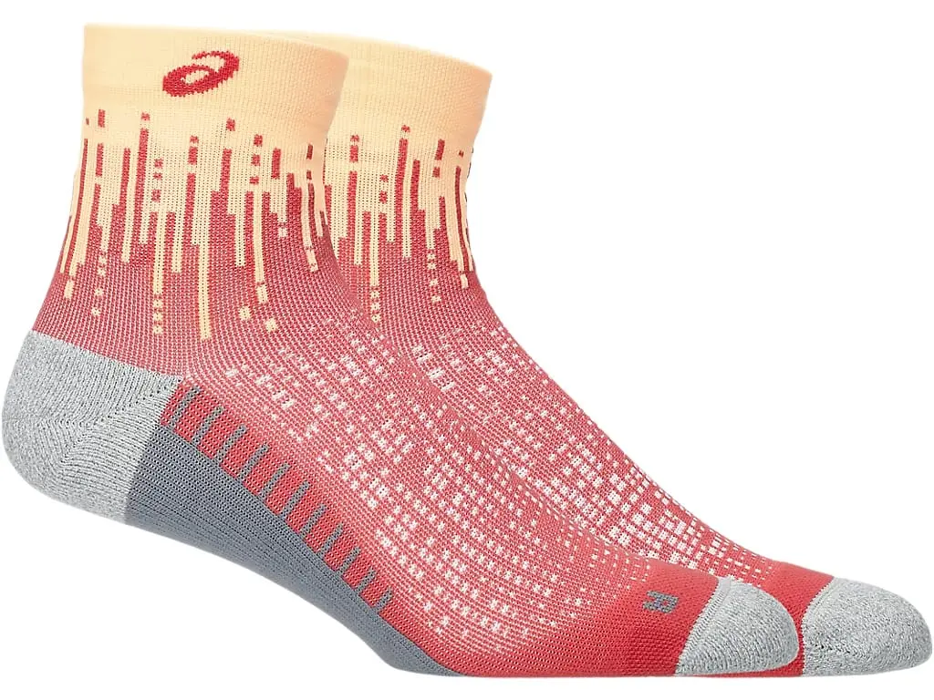 Asics Performance Run Sock Quarter Orange Glow/dark Pink Clay