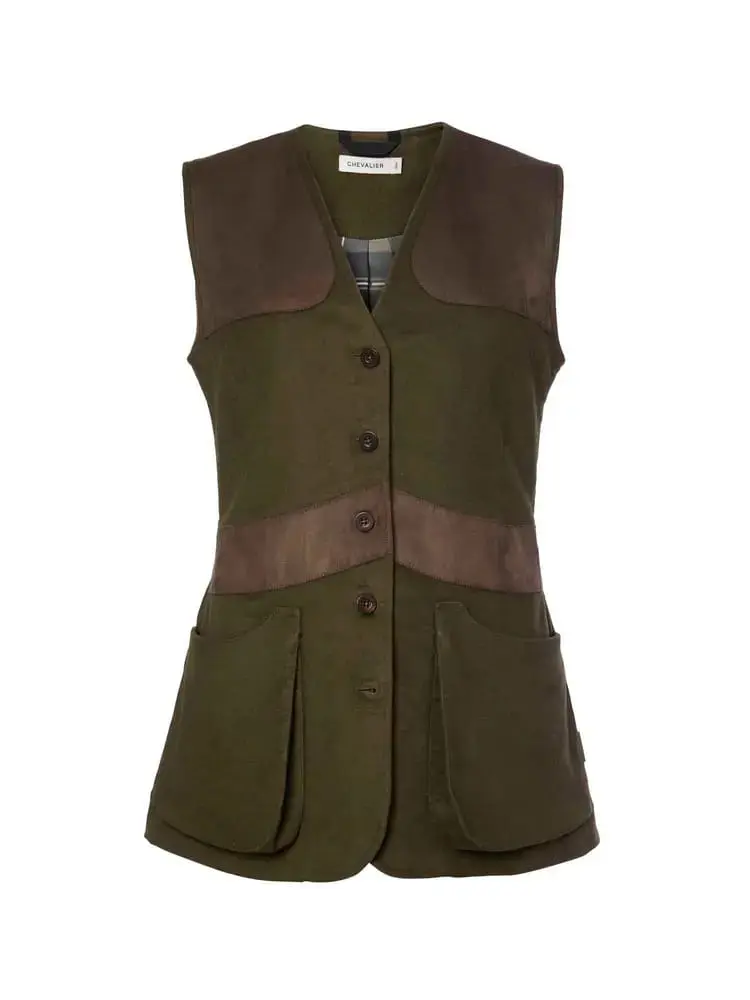 Chevalier Elemore Moleskin Shooting Vest Women Forest Green