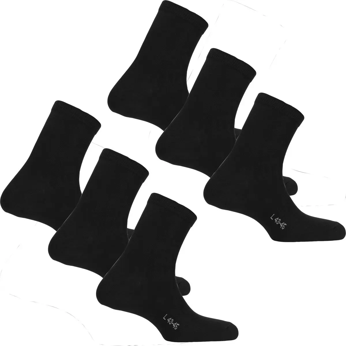 Bula 6pk Cotton Socks Black