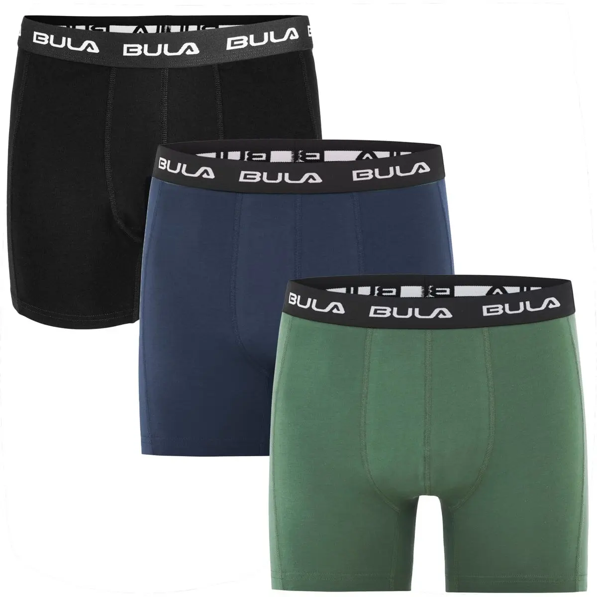Bula Men's Frame 3pk Boxers Ivy/Black/Navy