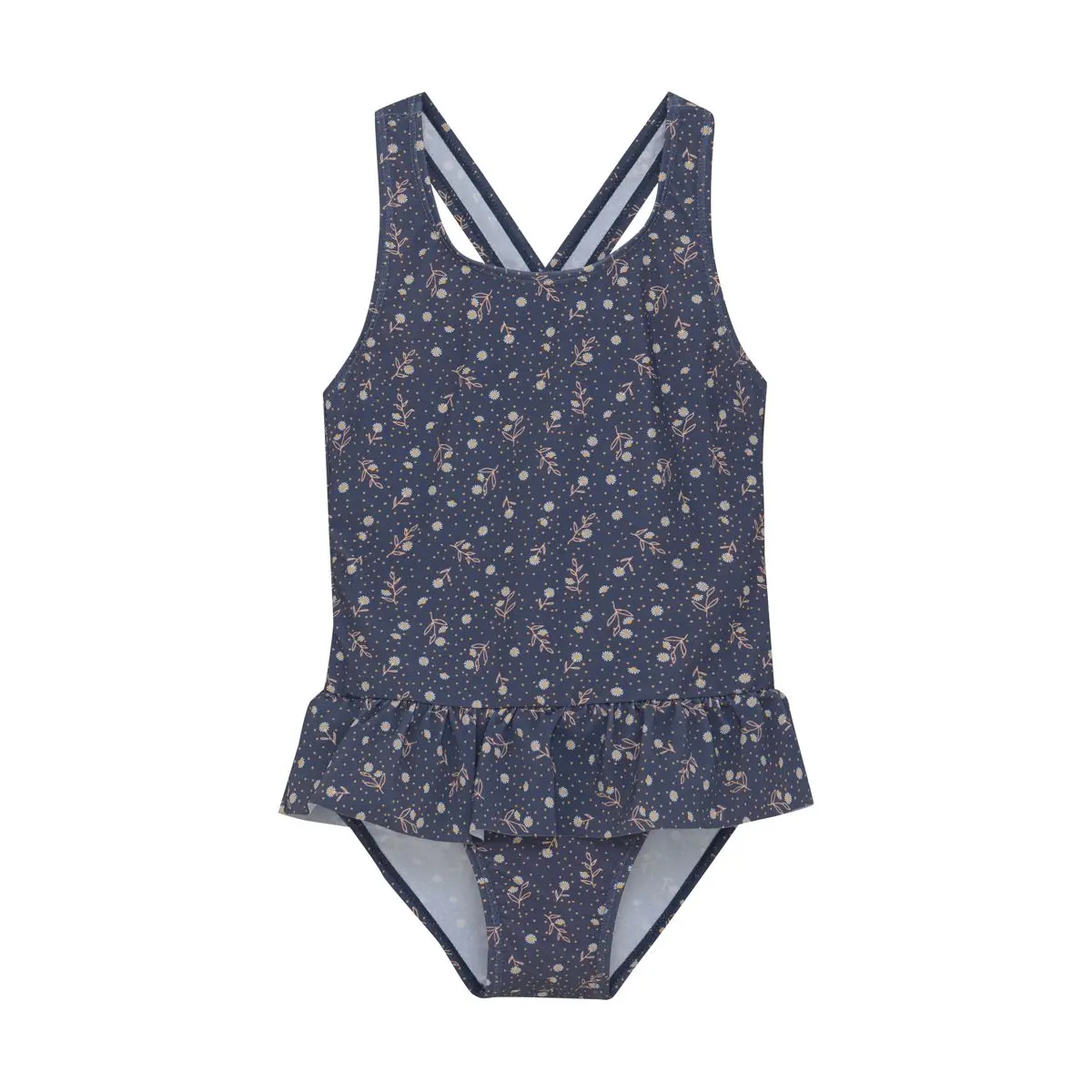 Color Kids Swimsuit W. Skirt, Aop Vintage Indigo