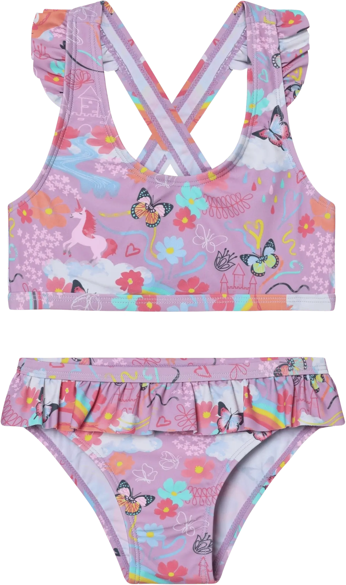 Color Kids Kids' Bikini With Short Skirt Aop Lavender Mist