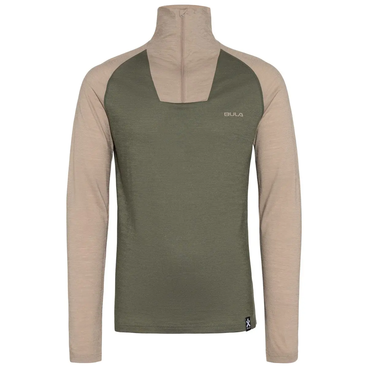 Bula Men's Retro Merino Wool Halfzip Sweater Dolive