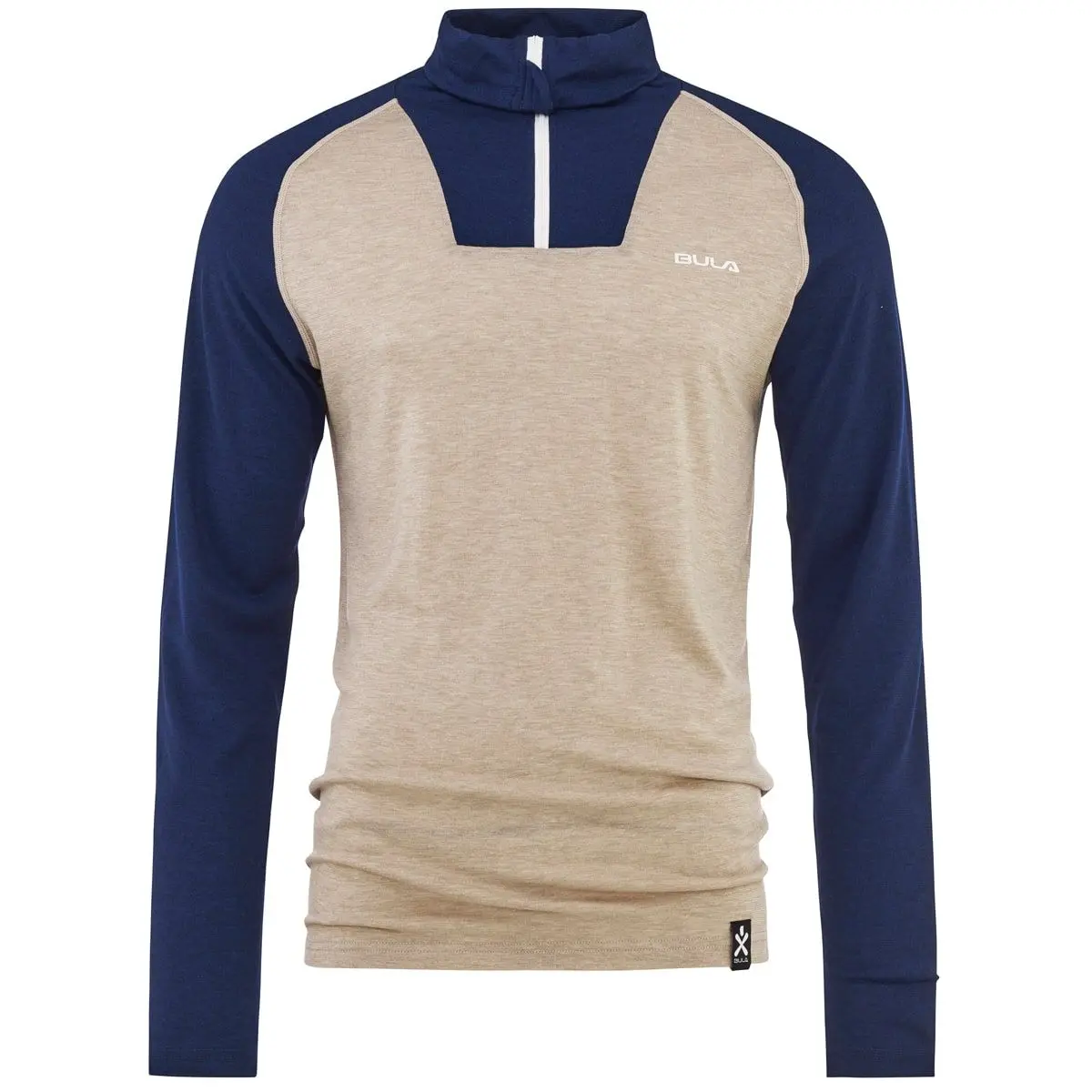 Bula Men's Retro Merino Wool Halfzip Sweater Navy