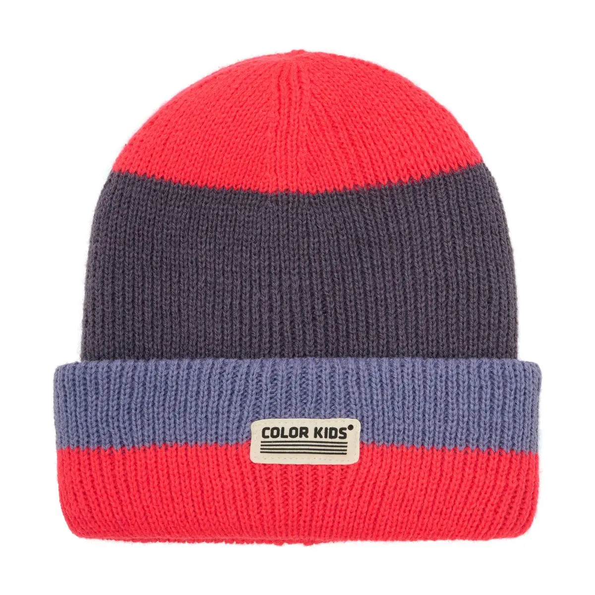 Color Kids Beanie W. Wool & Contrast Diva Pink