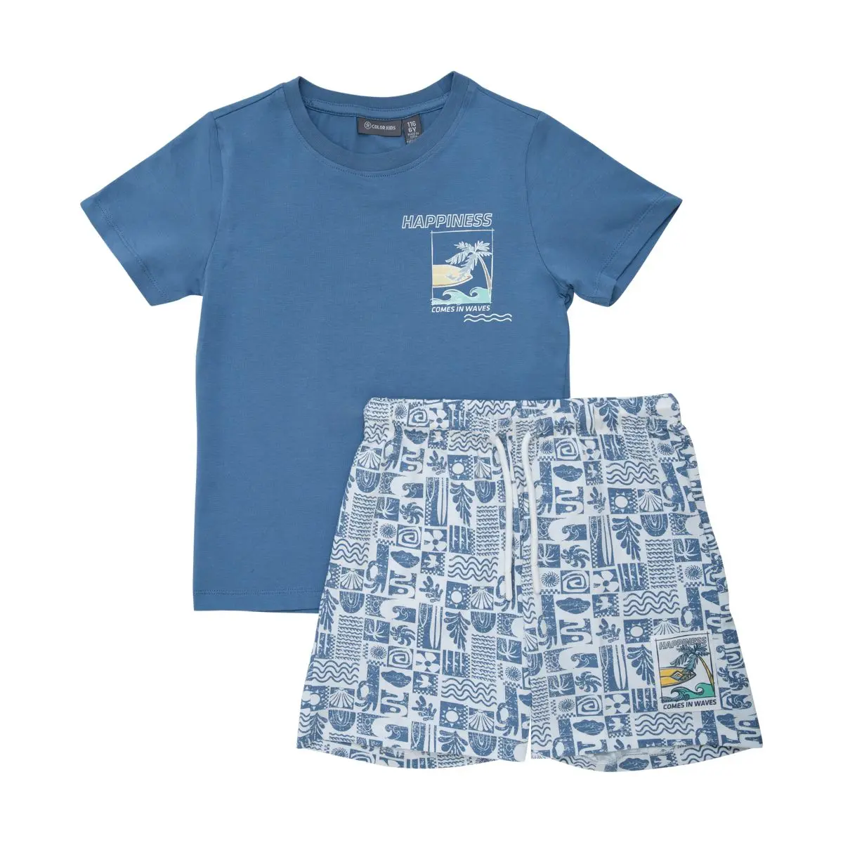 Color Kids T-Shirt & Shorts Set Coronet Blue