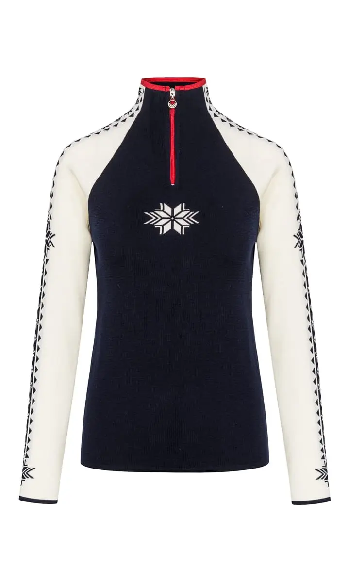 Dale of Norway Women's Geilo Sweater Navy Offwhite Raspberry