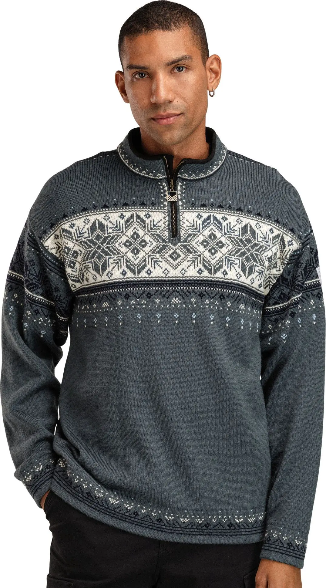 Dale of Norway Men's Blyfjell Knit Sweater Steel/Offwhite/Navy