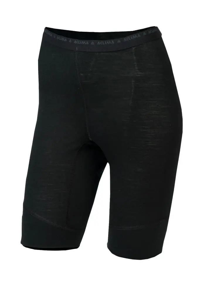 Aclima LightWool Shorts Long Women Jet Black