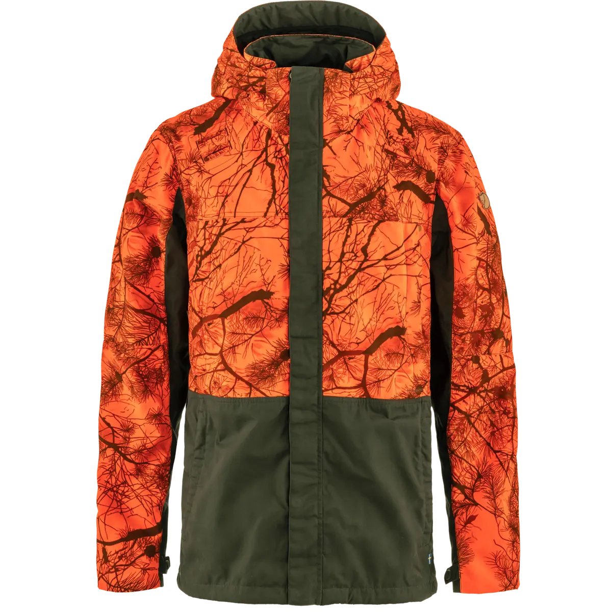 Fjällräven Men's Drev Hybrid Jacket Deep Forest-Orange Multi Camo