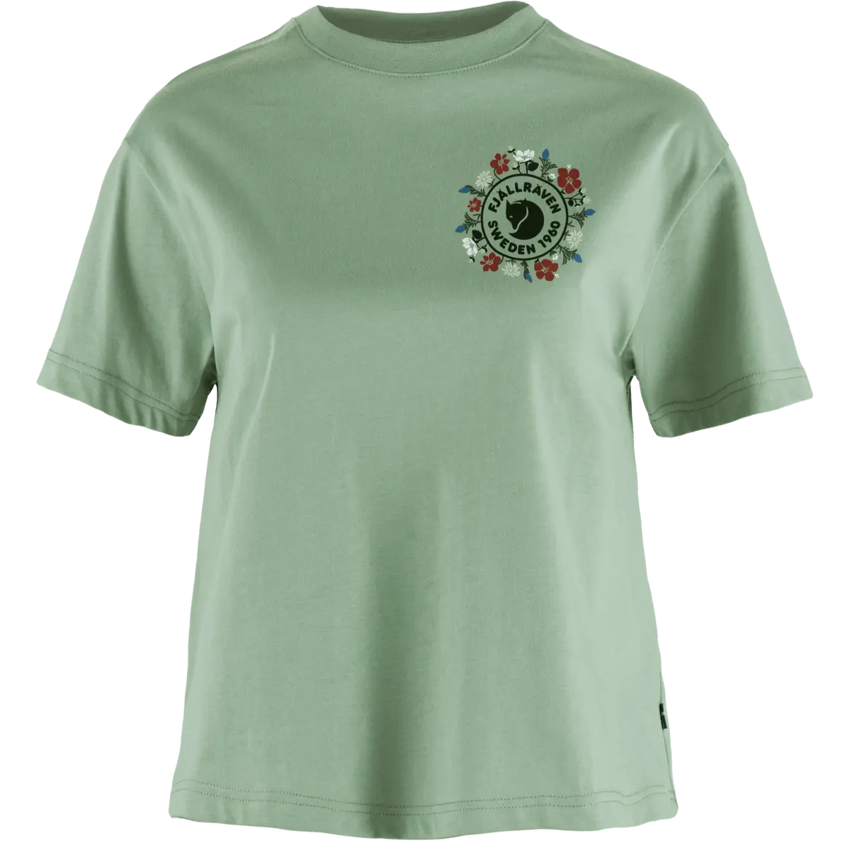 Fjällräven Women's Fjällblomster Logo T-Shirt Misty Green