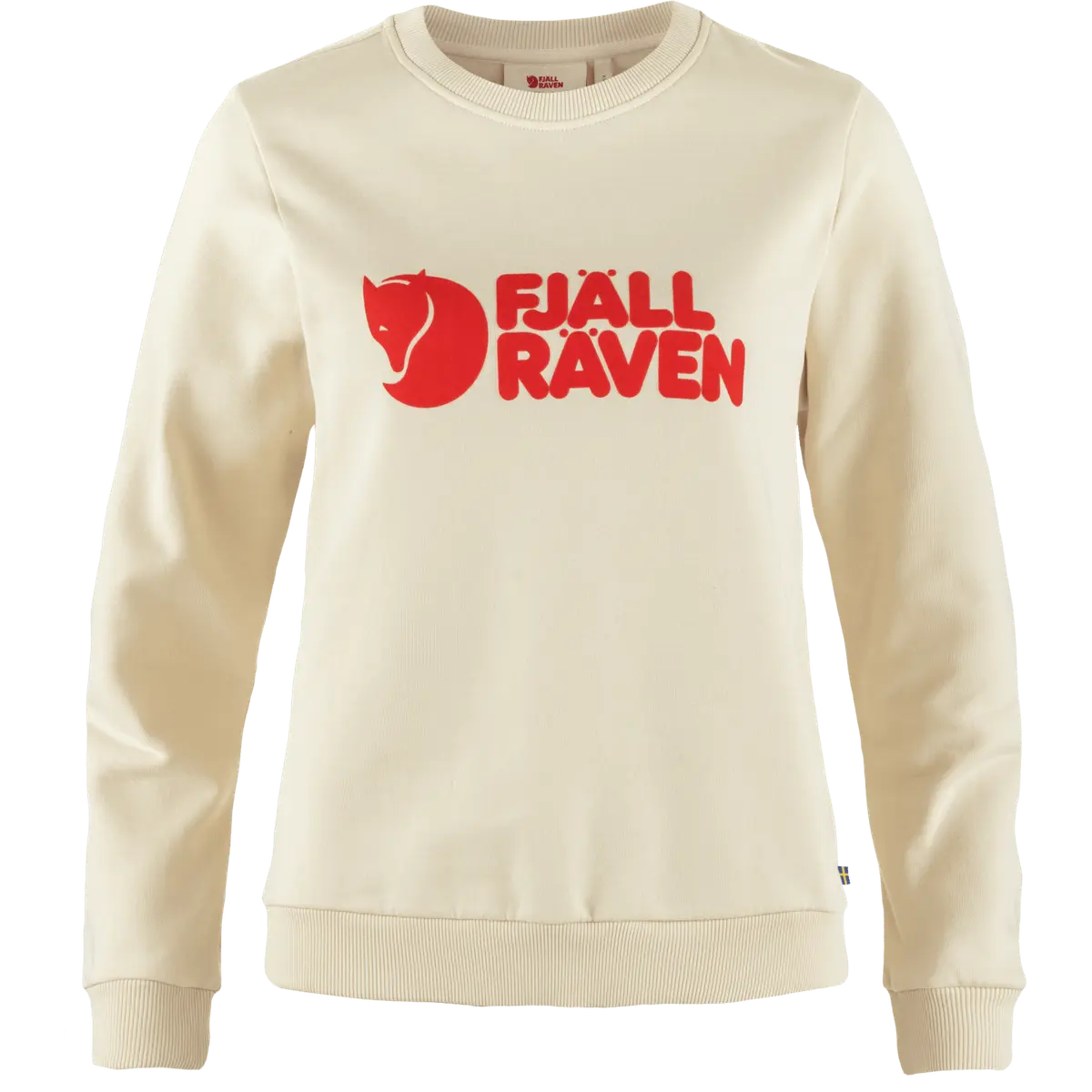 Fjällräven Women's Fjällräven Logo Sweater Chalk White-Flame Orange