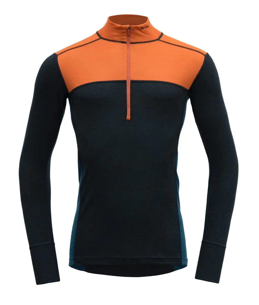 Devold Men's Lauparen Merino 190 Zip Neck Flame/Ink/Flood