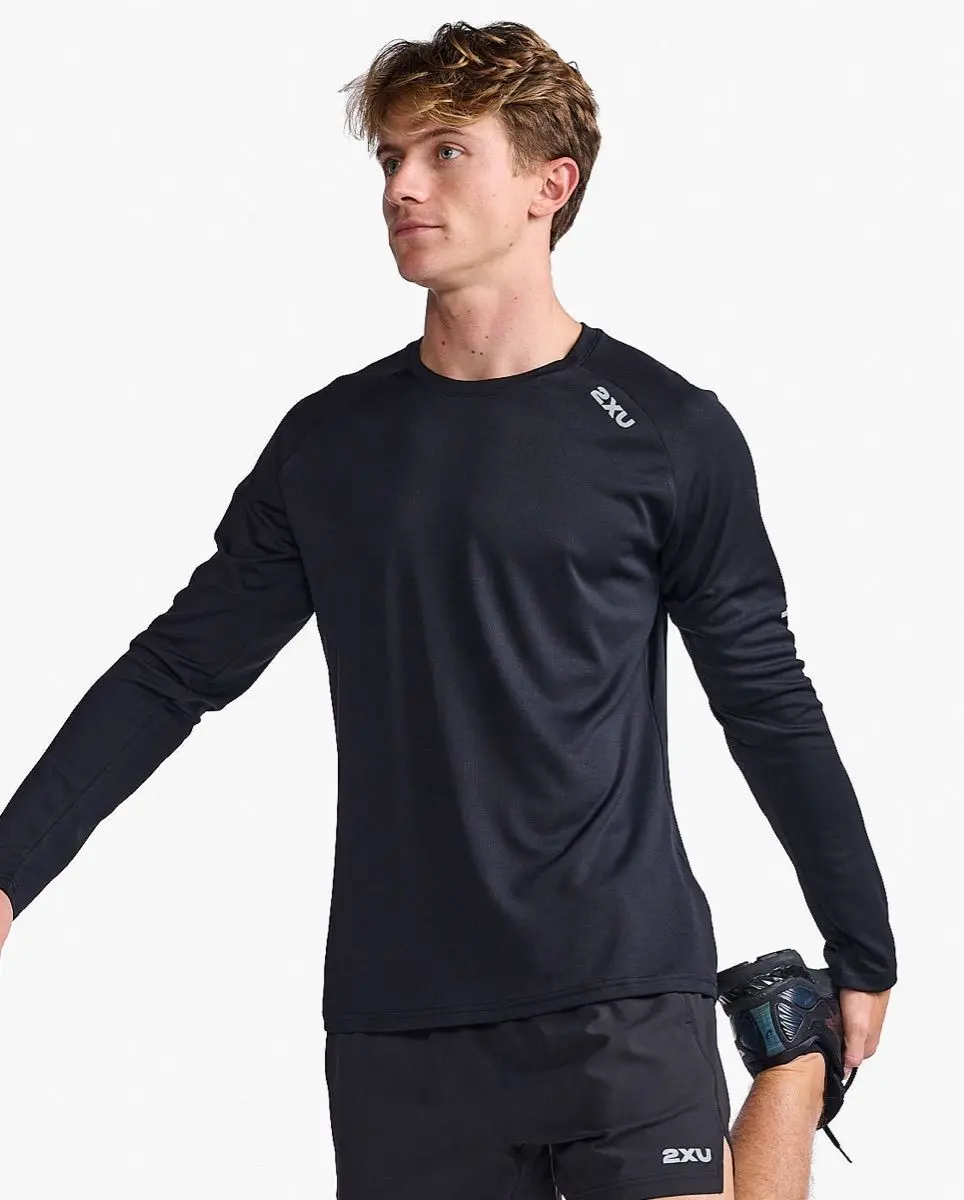 2XU Aero L/S Black/Silver Reflective