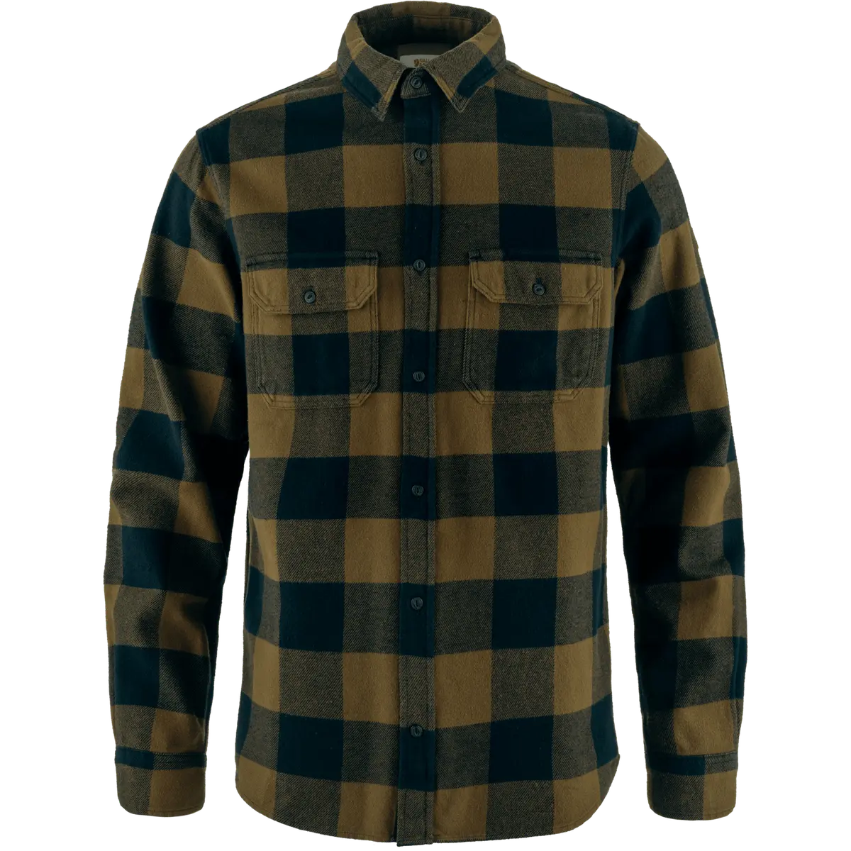 Fjällräven Men's Övik Heavy Flannel Shirt Wood Brown-Dark Navy
