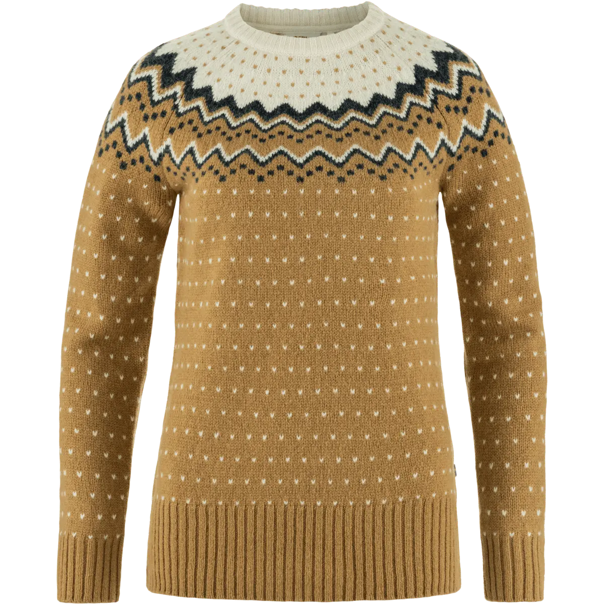 Fjällräven Women's Övik Knit Sweater Buckwheat Brown-Chalk White