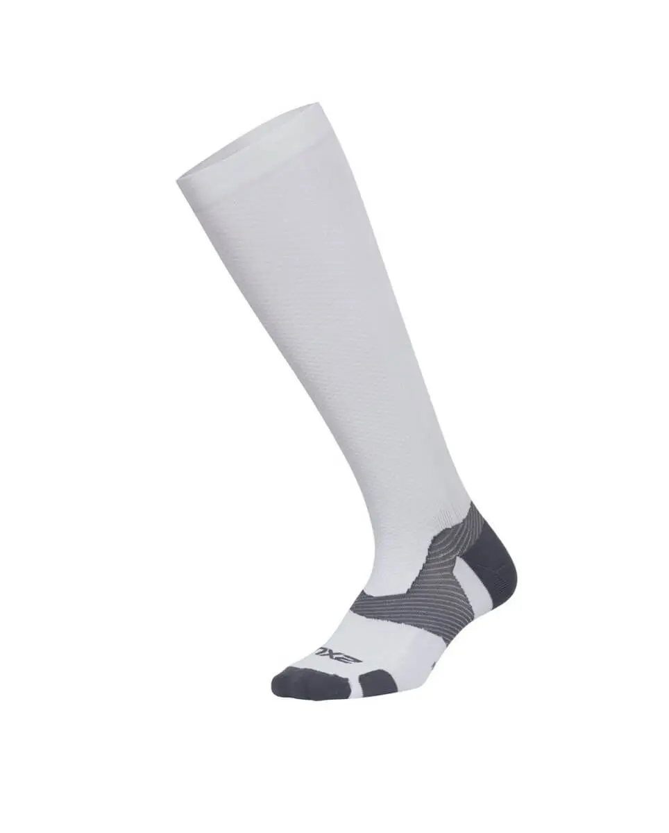 2XU VECTR Light Cushion Full Length Socks White/Grey