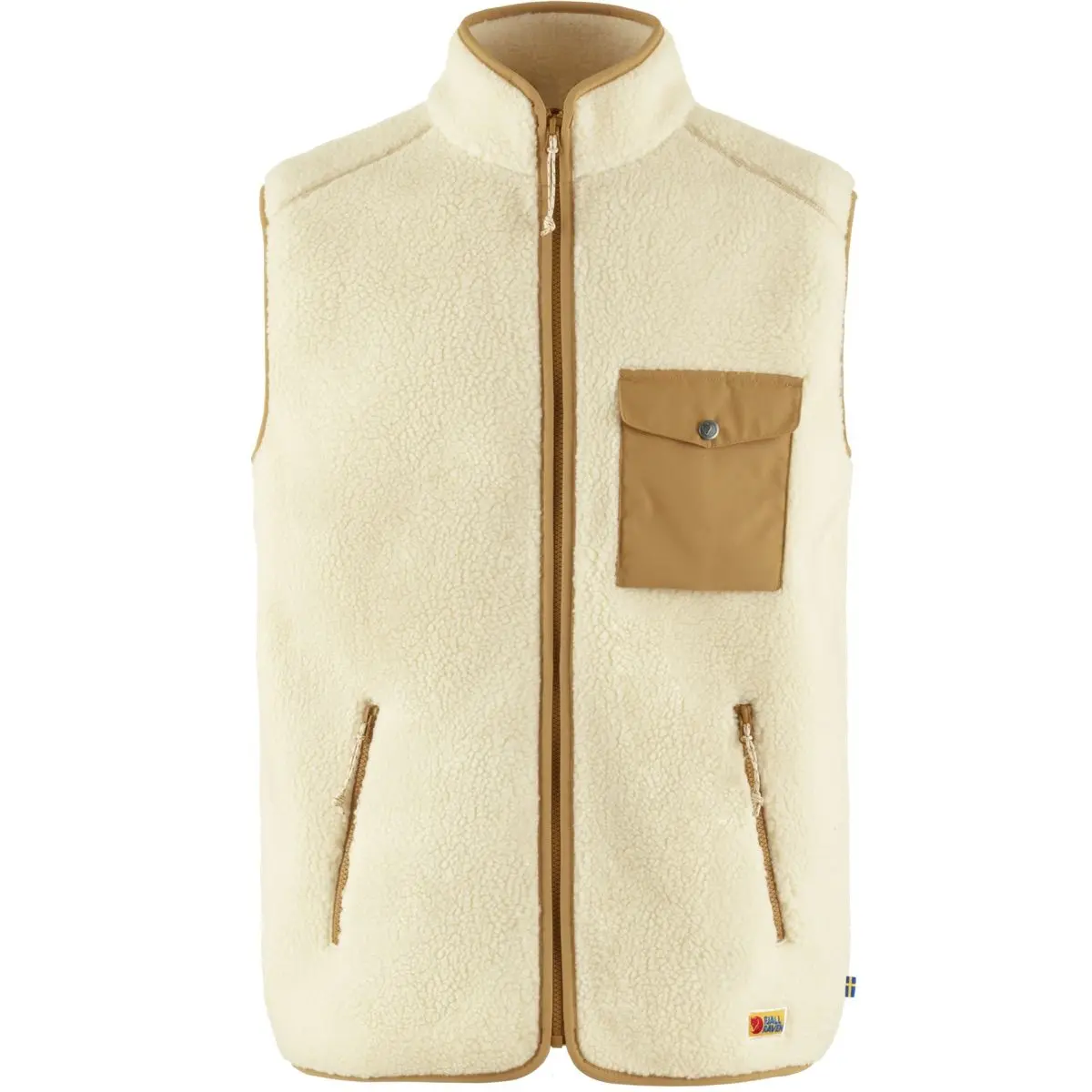 Fjällräven Men's Vardag Pile Fleece Vest Chalk White-Buckwheat Brown