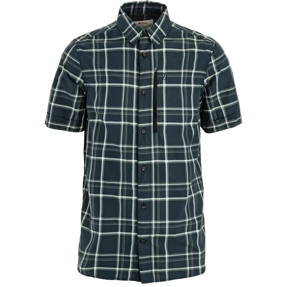 Fjällräven Men's Abisko Hike Shirt Short Sleeve Dark Navy-chalk White