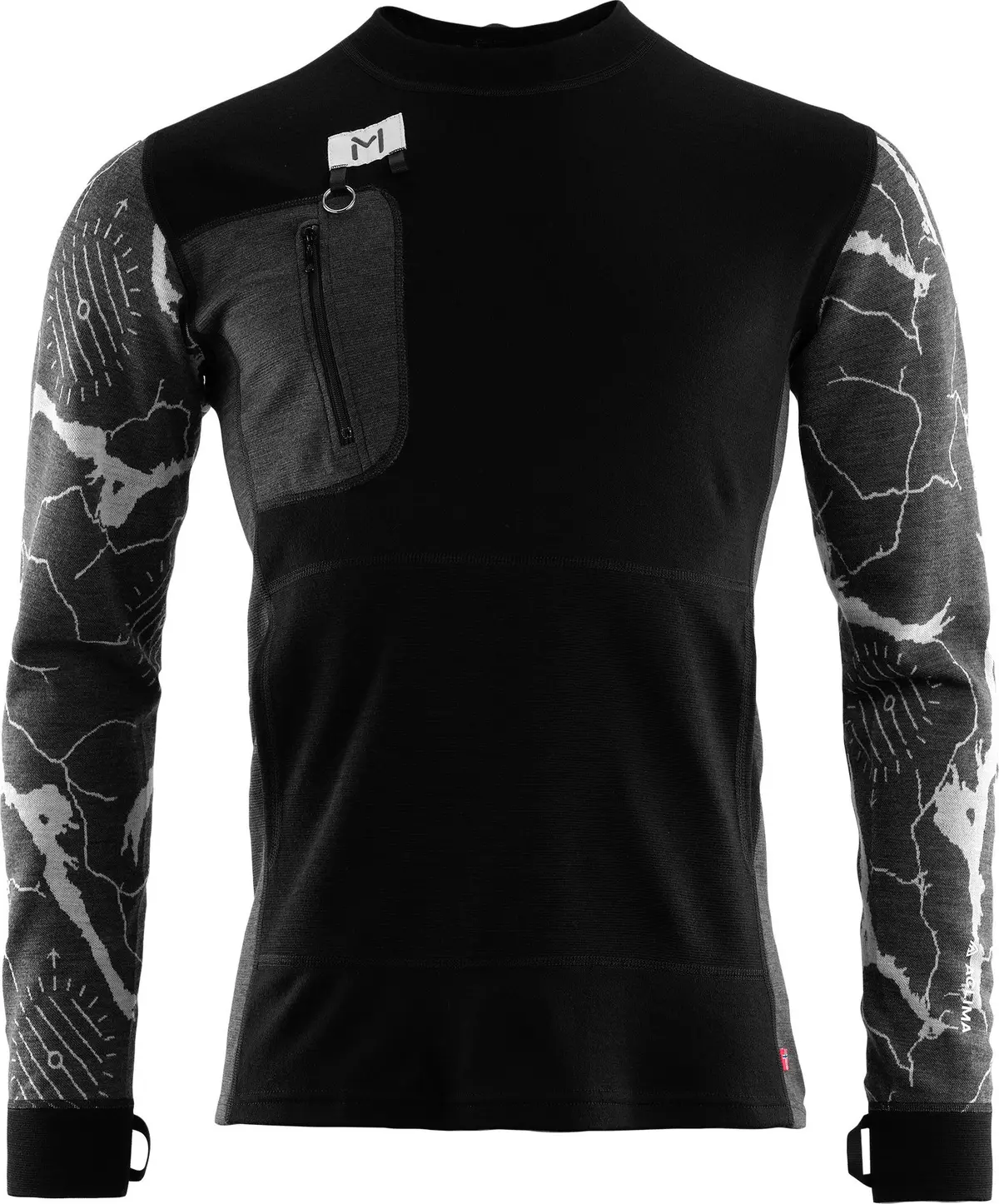 Aclima Men's Lars Monsen Femunden Crewneck Jet Black/Marengo/Femunden Dark