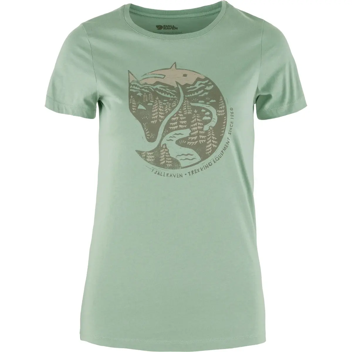 Fjällräven Women's Arctic Fox Print T-shirt Misty Green
