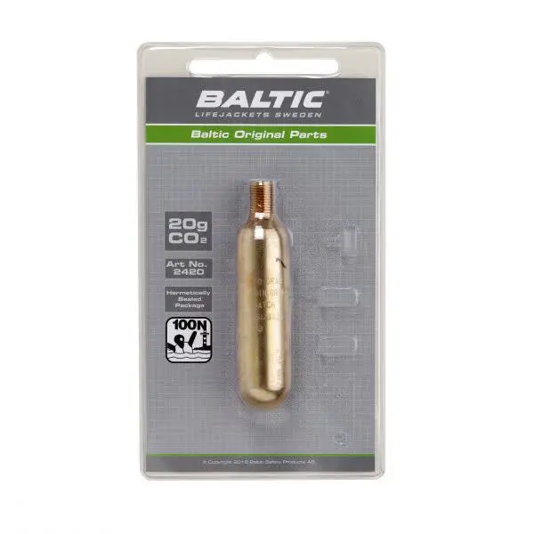 Baltic Co2-patron 20g with safty indicators Nocolour