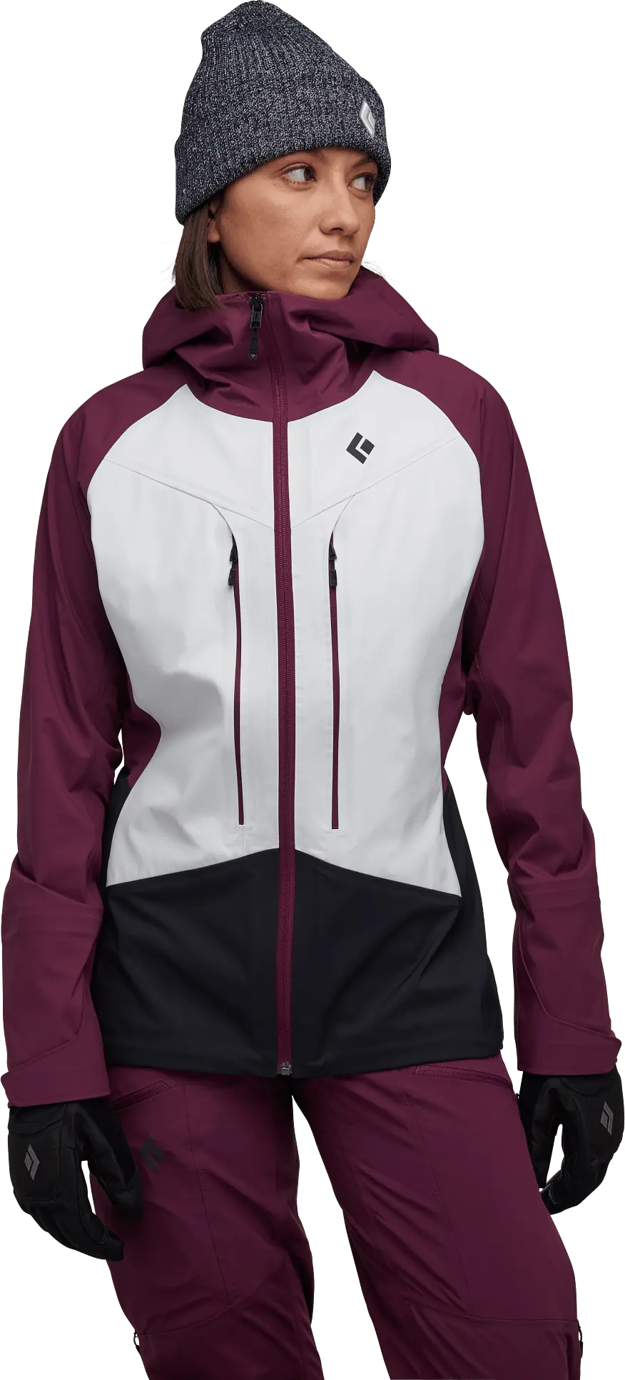 Black Diamond Women's Dawn Patrol Hybrid Shell Jacket White/Blackberry/Black