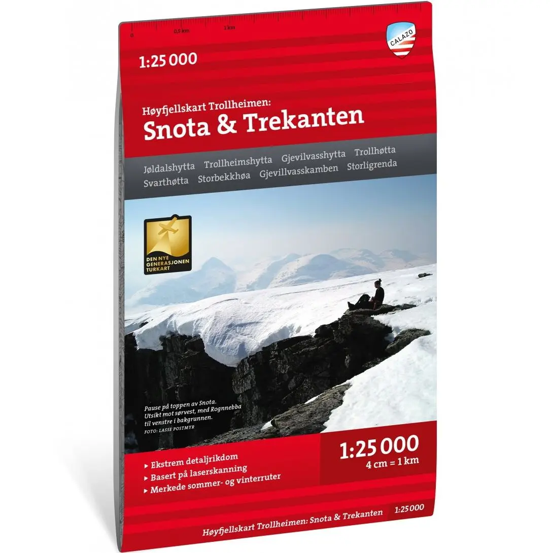 Calazo förlag Høyfjellskart Trollheimen: Snota & Trekanten 1:25 000 NoColour