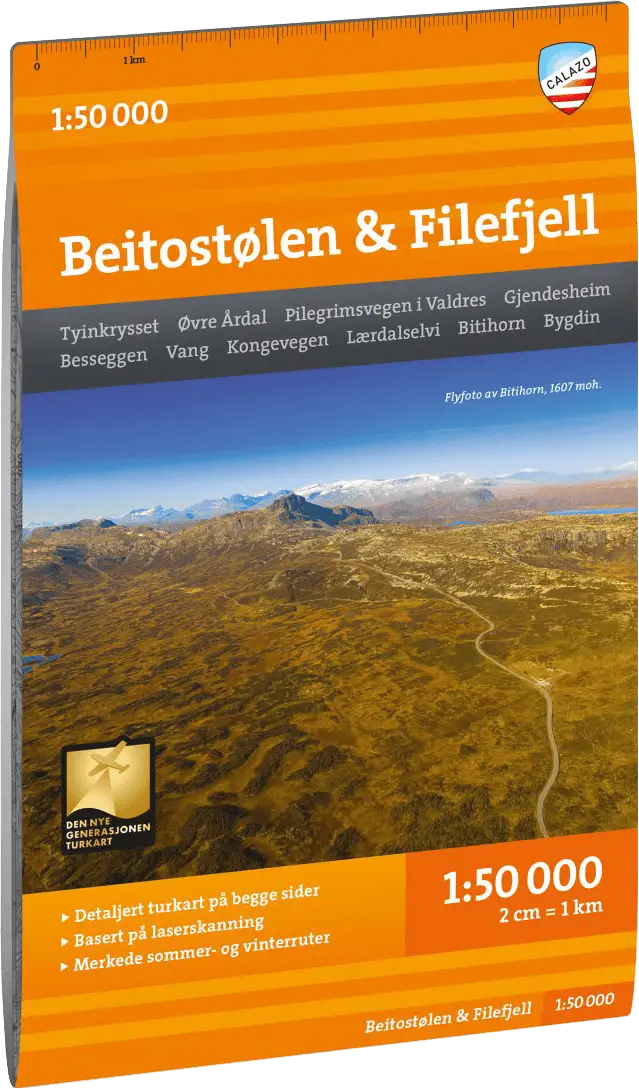 Calazo förlag Beitostølen & Filefjell 1:50 000 Hiking map