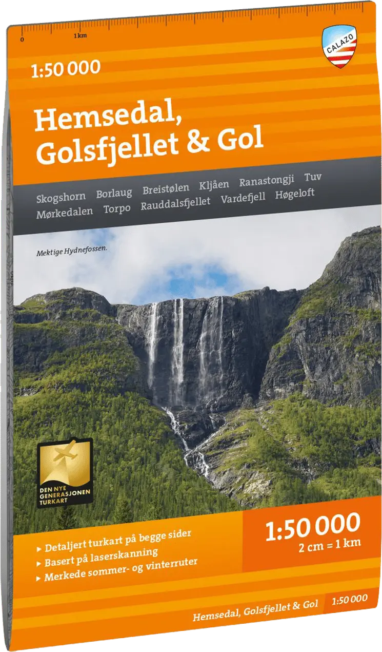 Calazo förlag Turkart Hemsedal, Golsfjellet & Gol 1:50.000 NoColour