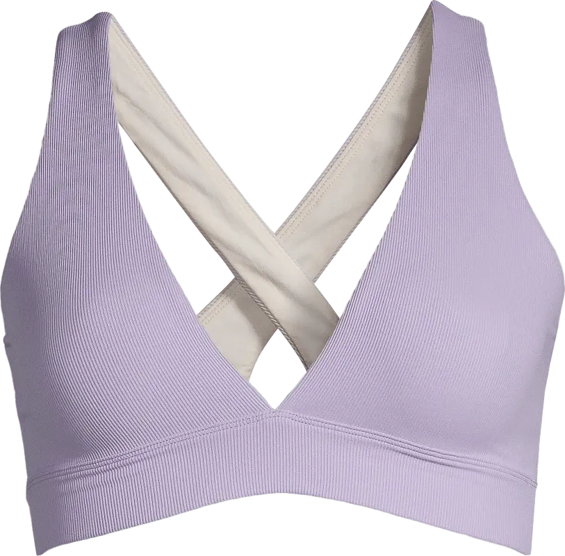 Casall Women's V-Neck Crossback Bikini Top Lavender