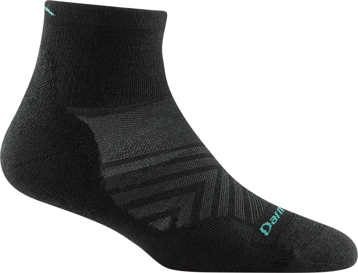 Darn Tough Women's Run 1/4 Ultra-Lightweight Cushion Running Sock Black