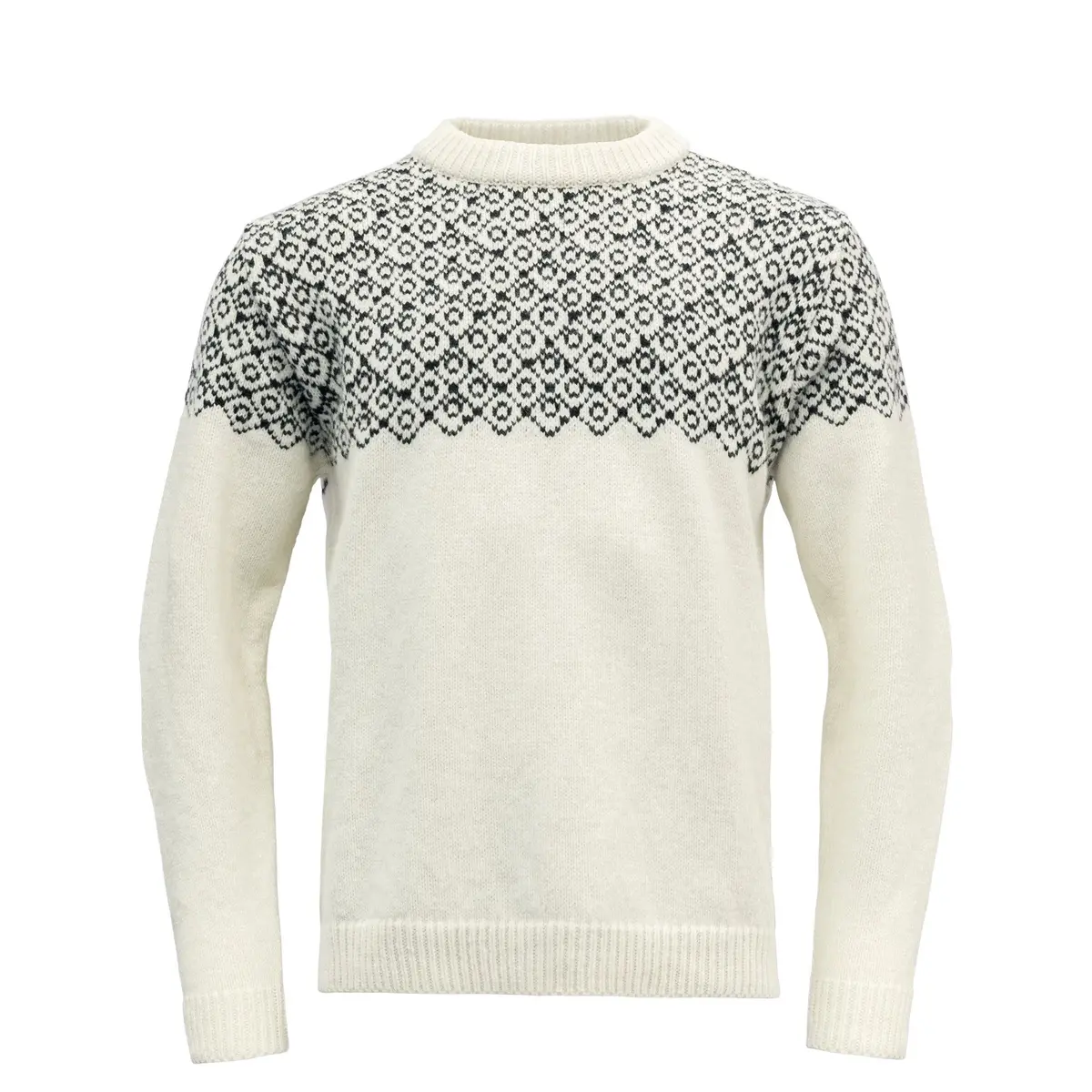 Devold Bjørnøya Sweater Crew Neck Offwhite/Ink