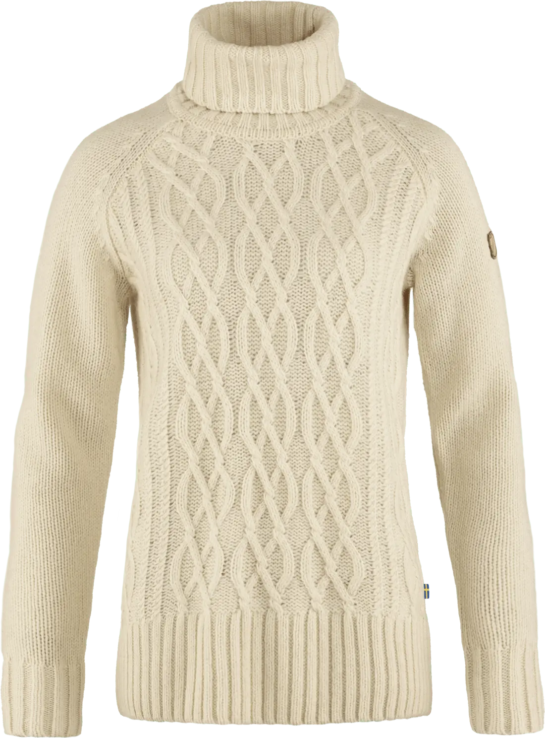 Fjällräven Women's Övik Cable Knit Roller Neck Chalk White